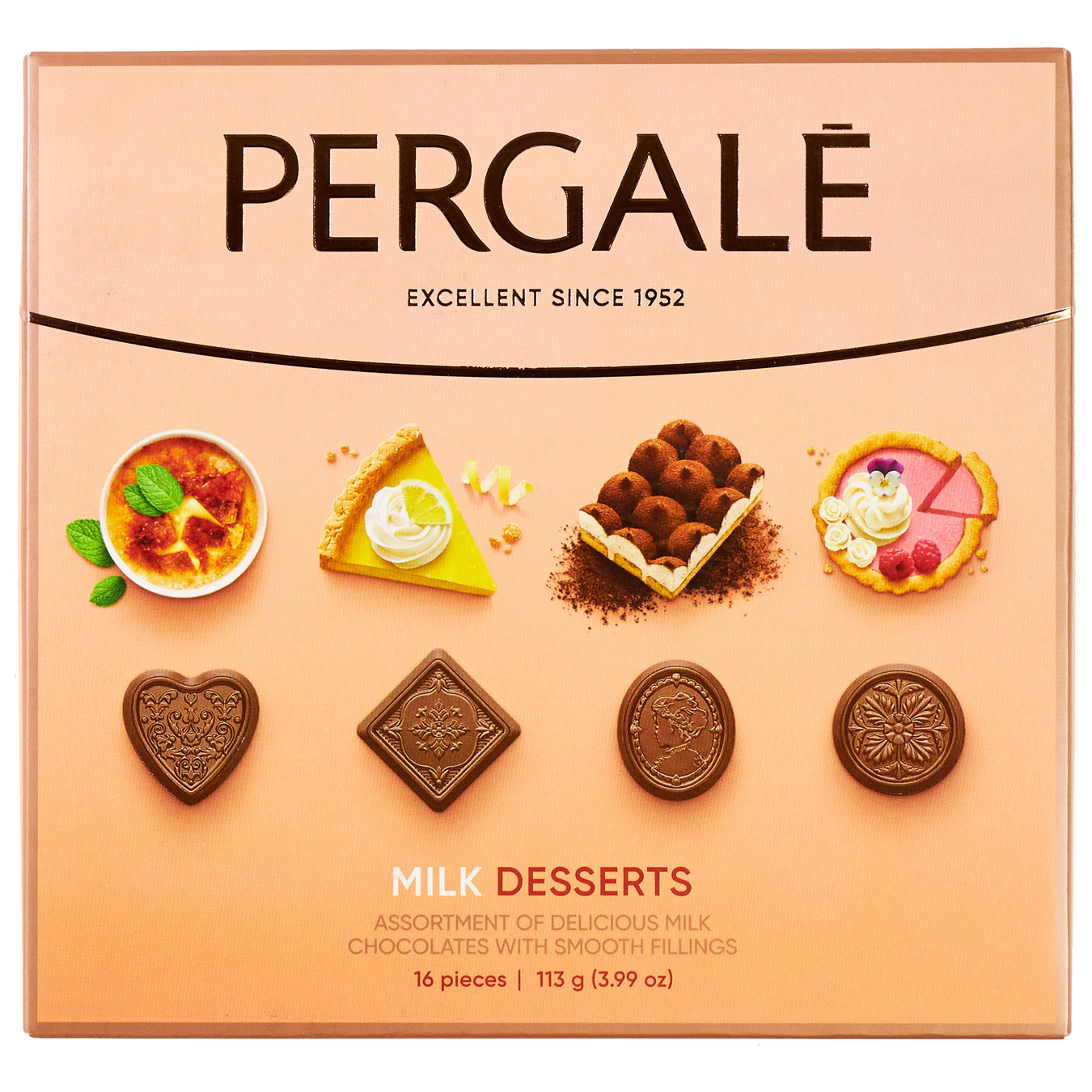 Pergale Vyshukanyy desert assorted milk chocolate candies 113g
