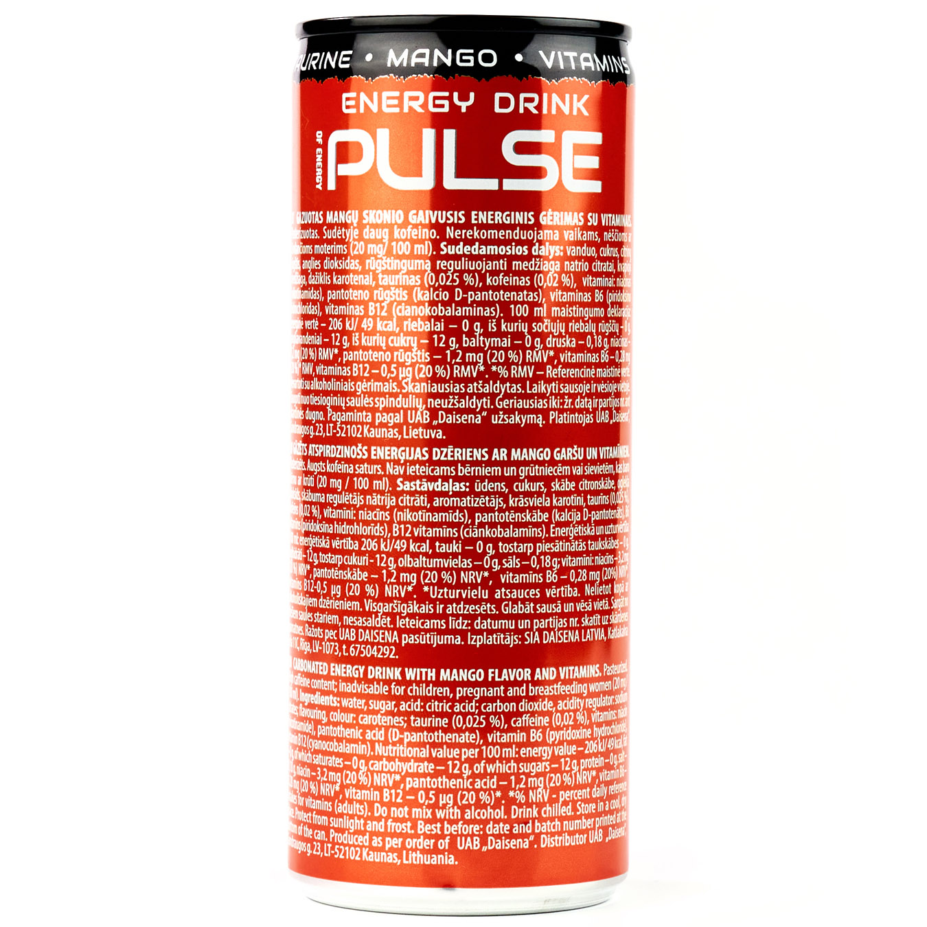 Напиток энергетический Pulse манго 0,25л 2