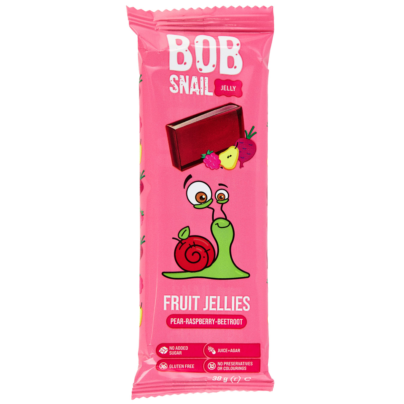 Мармелад Bob Snail фруктово-овощной Груша-Малина-Свекла без сахара 38г