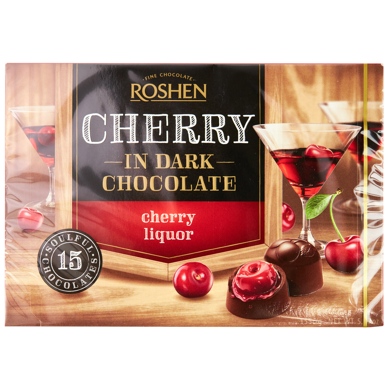 Roshen candy cherry in chocolate with cherry liqueur 155g