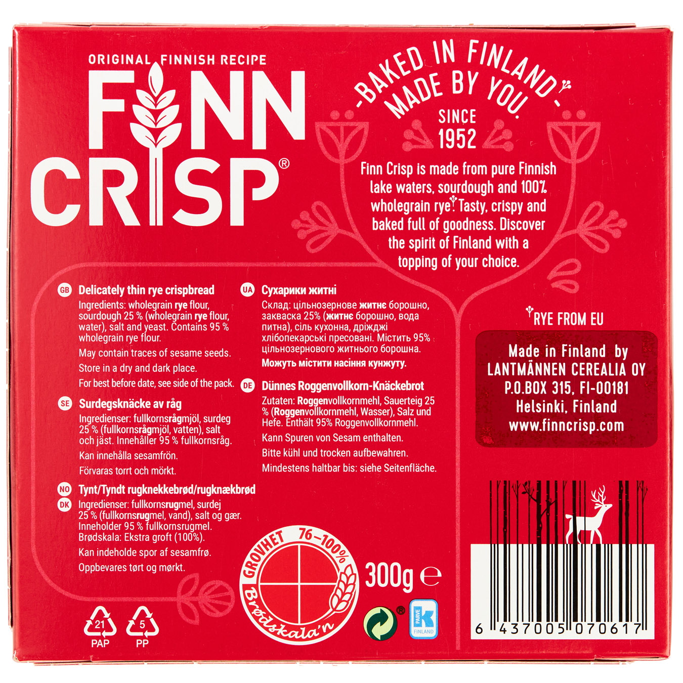 Finn Crisp Original Sourdough Rye Thins 300g 2