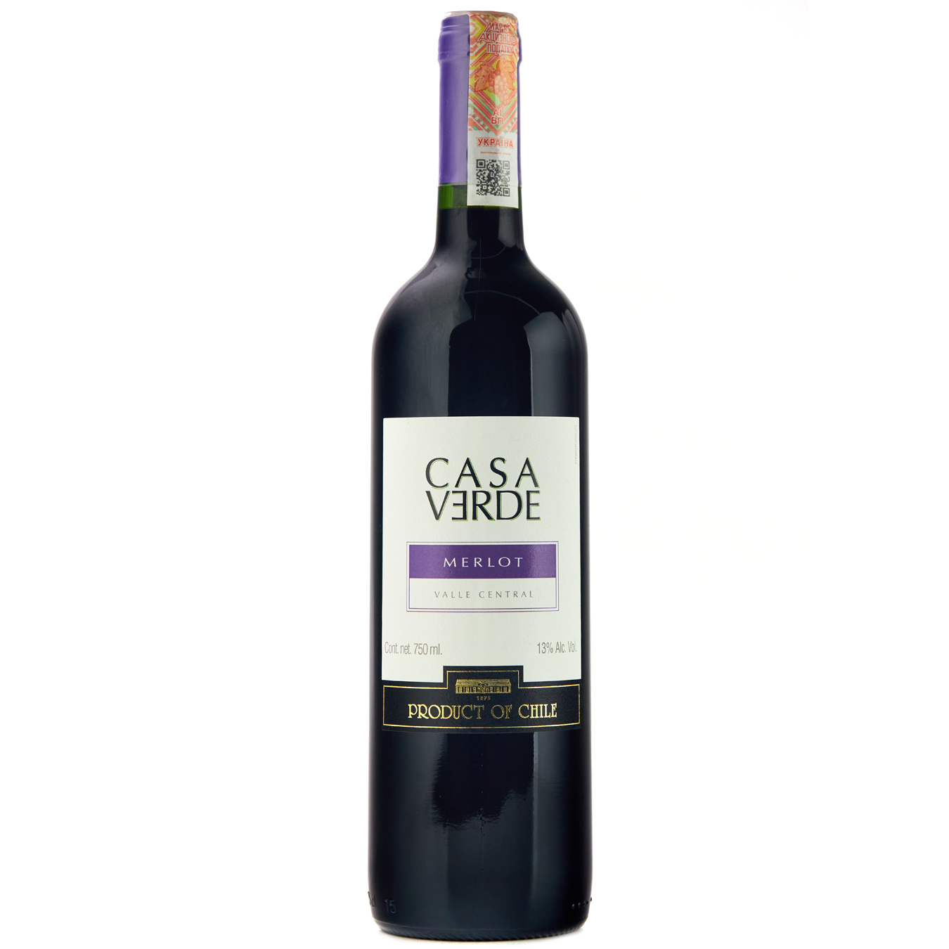 Вино Casa Verde Merlot красное сухое 12% 0,75л