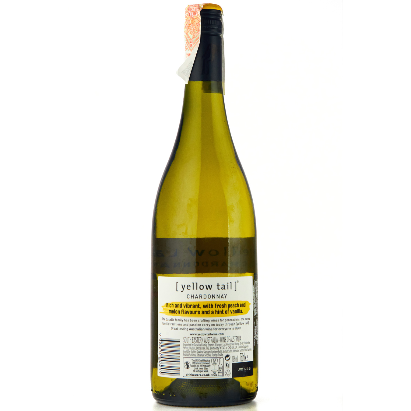 Вино Yellow Tail Casella Wines Chardonnay белое сухое 13% 0,75л 2