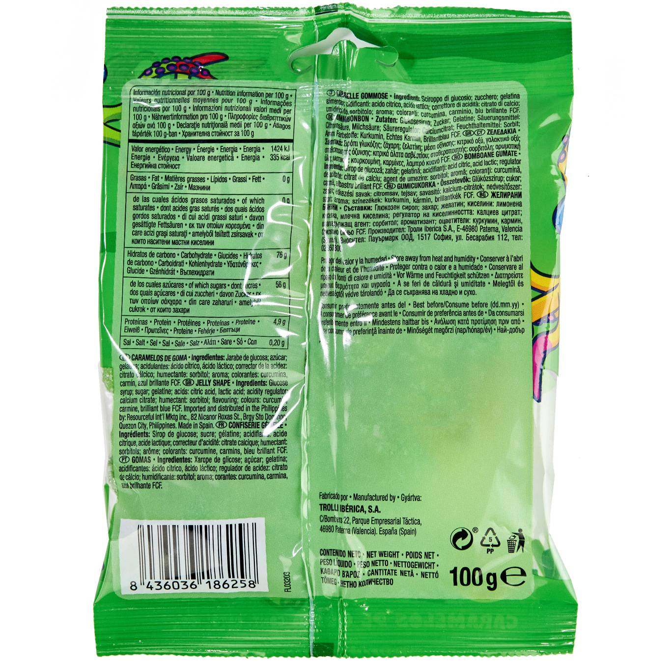 Trolls Sour octopus chewing candies 100g 2