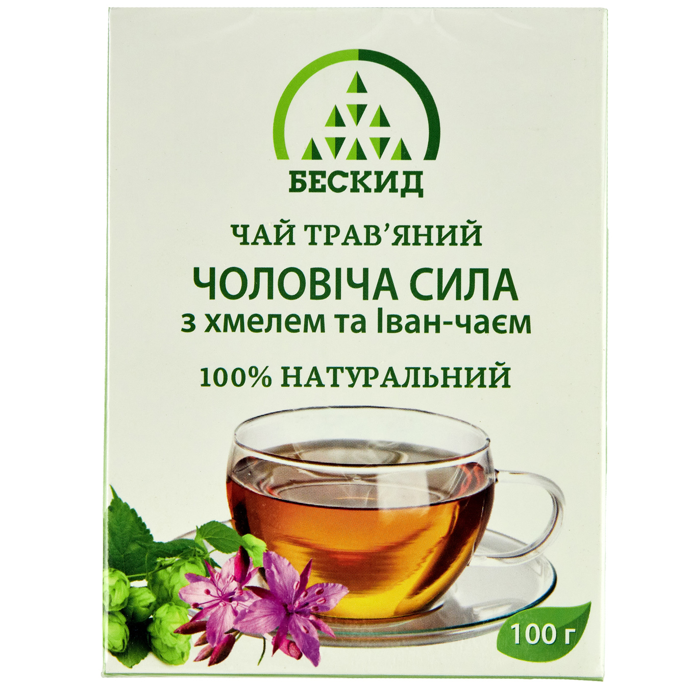 Чай травяной Бескид Мужская сила с хмелем и Иван-чаем 100г