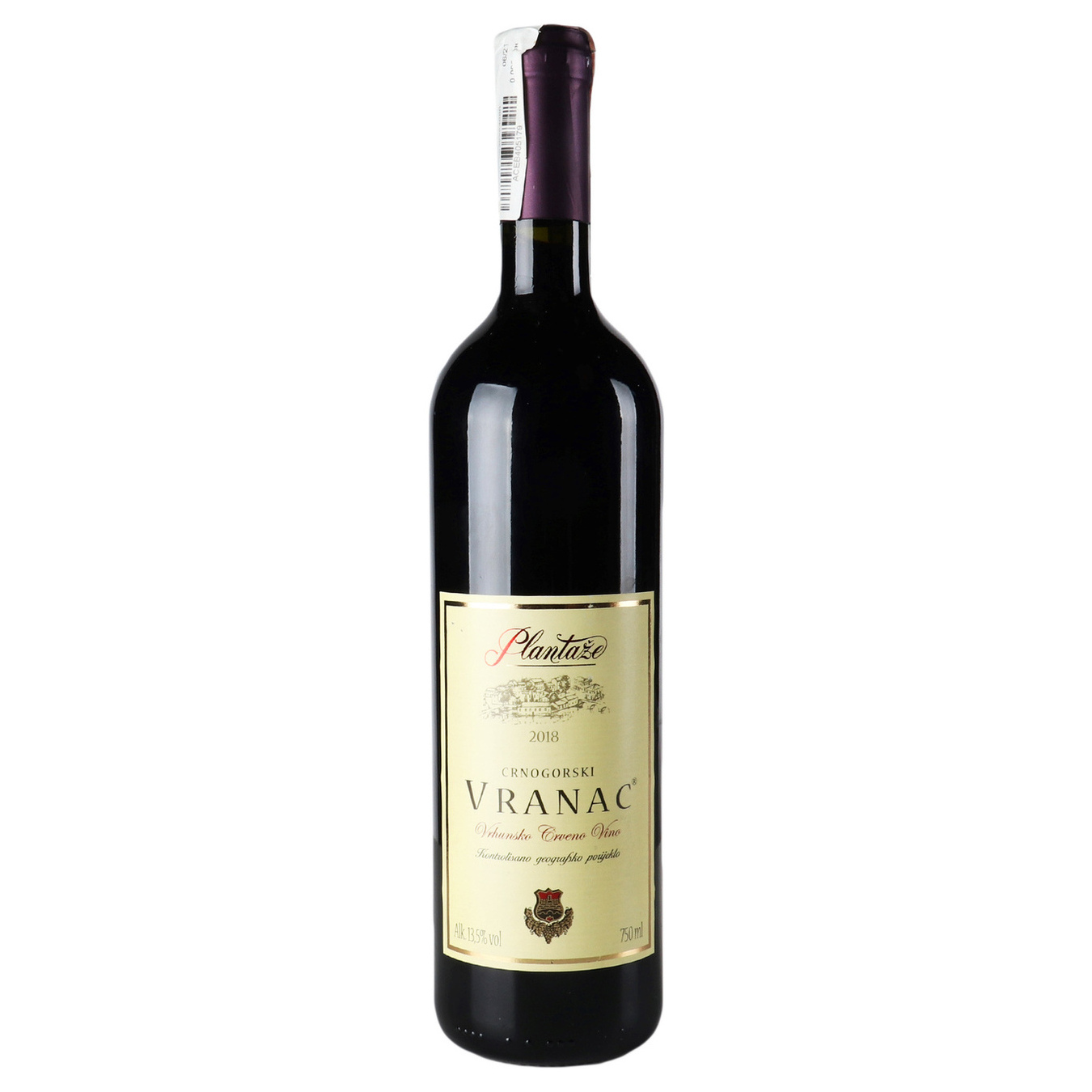 Plantaze Vranac Red Dry Wine 13.5% 0.75l
