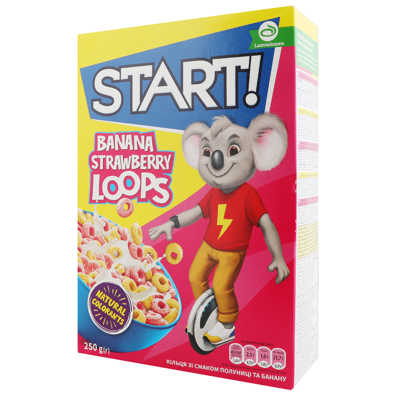 Start! Dry breakfast Rings with strawberry and banana flavor 250g 2