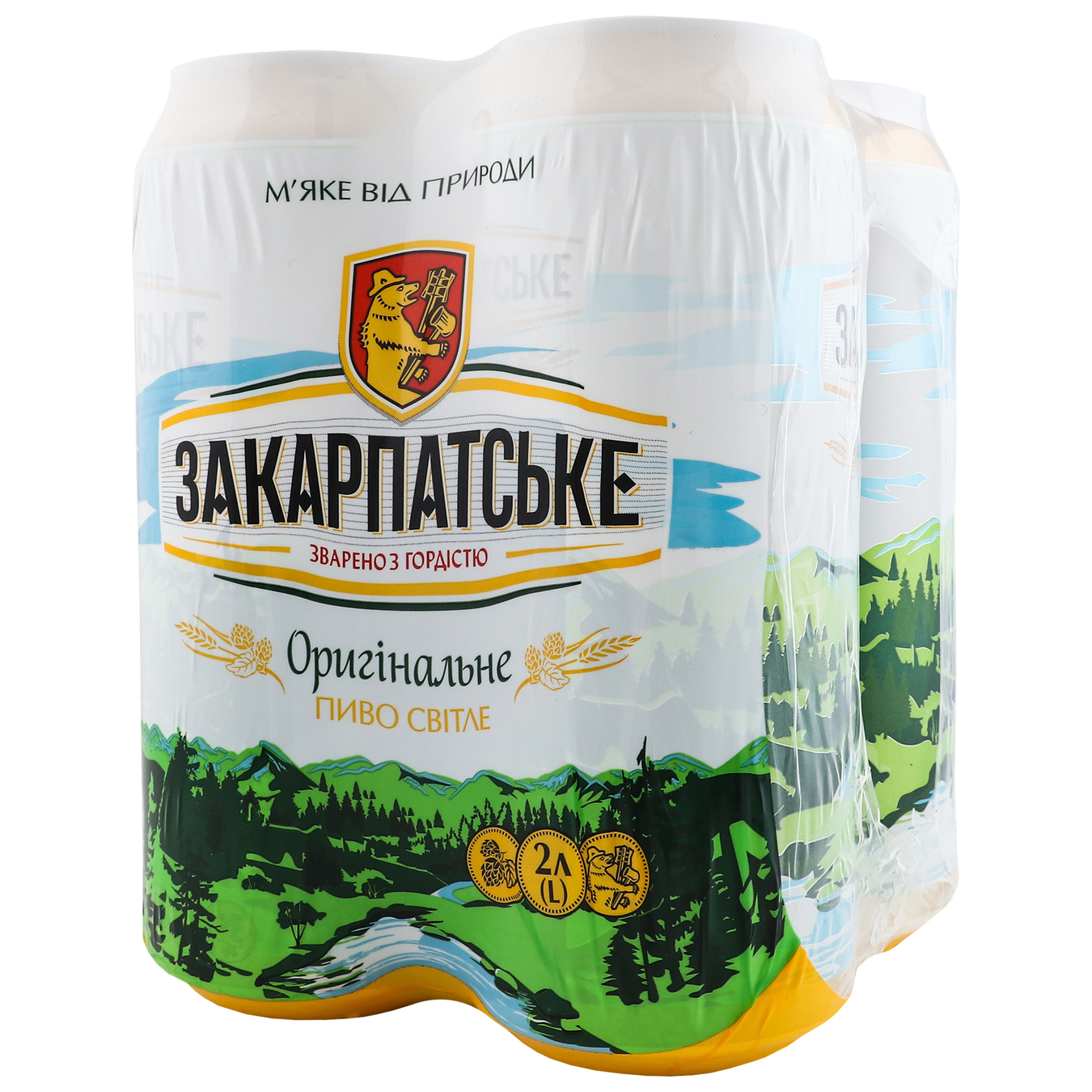 Пиво Закарпатское Оригинальное светлое 4,4% 4*0,5л/уп 2