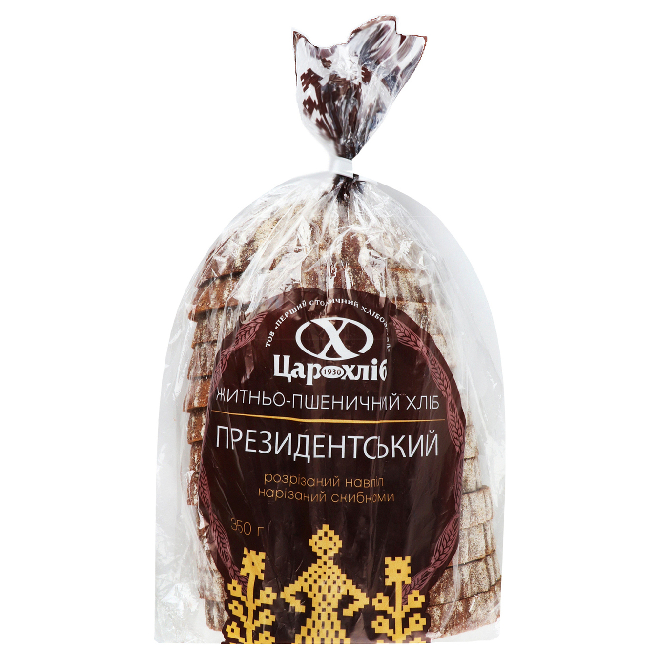 Хліб Цар-хліб Президентський столичний половинка нарізаний 350г 2