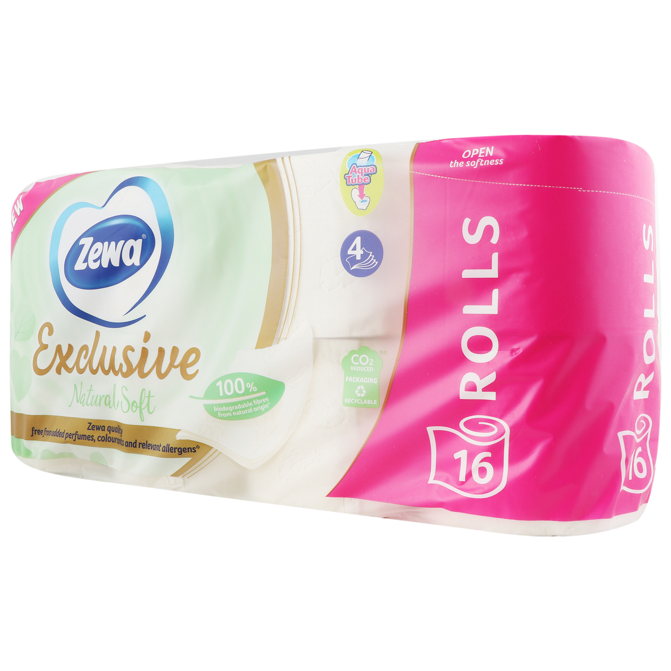 Папір туалетний Zewa Exclusive Natural soft 16р