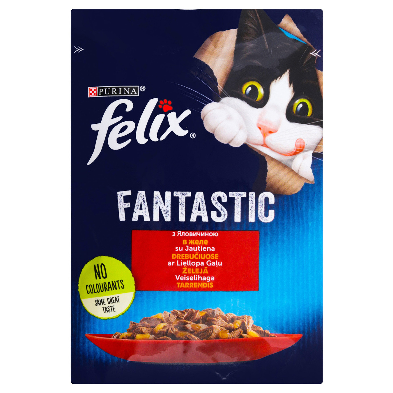 Felix purina Fantastic Canned food with beef in jelly for cats 85g