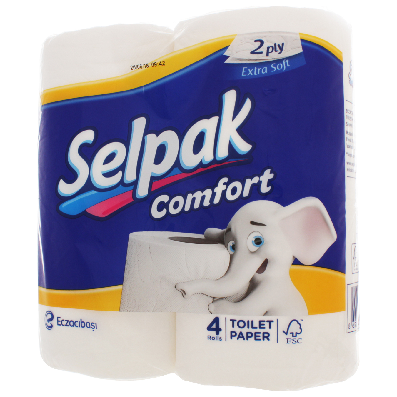 Бумага туалетная Selpak Comfort двухслойная 4шт/уп