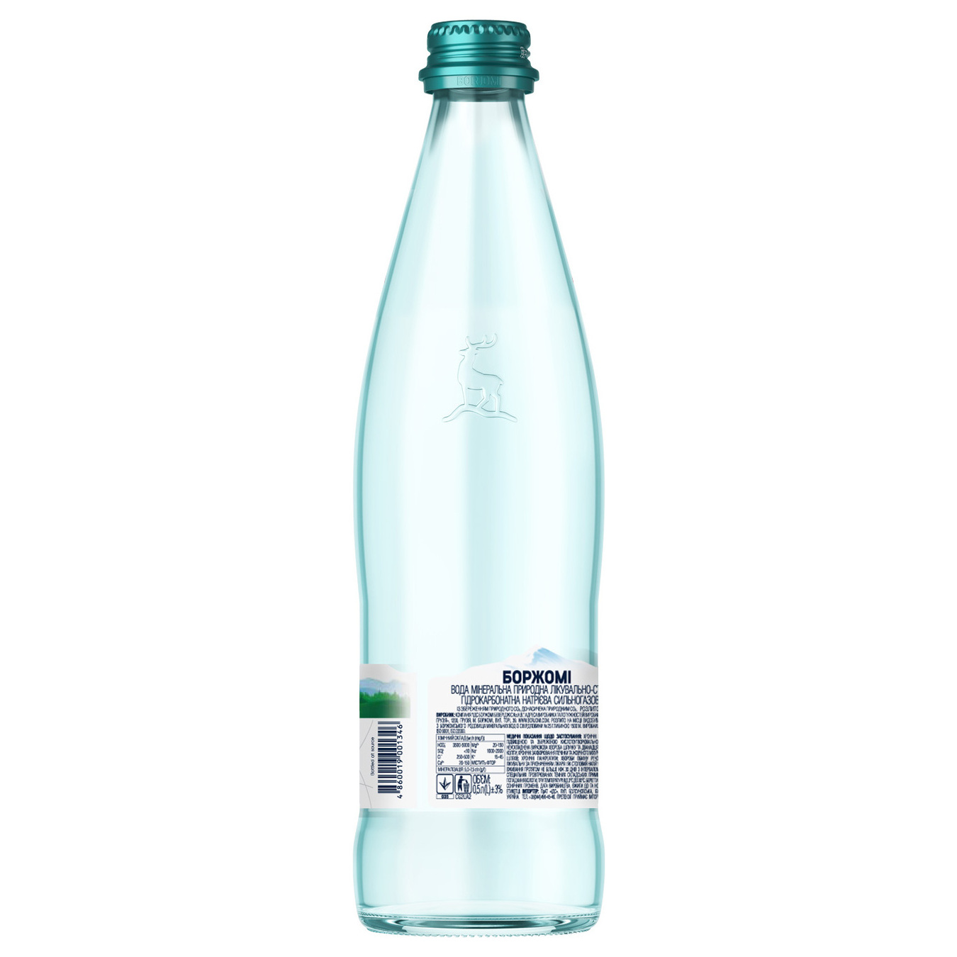 Borjomi Mineral Carbonated Water 0.5l glass 2