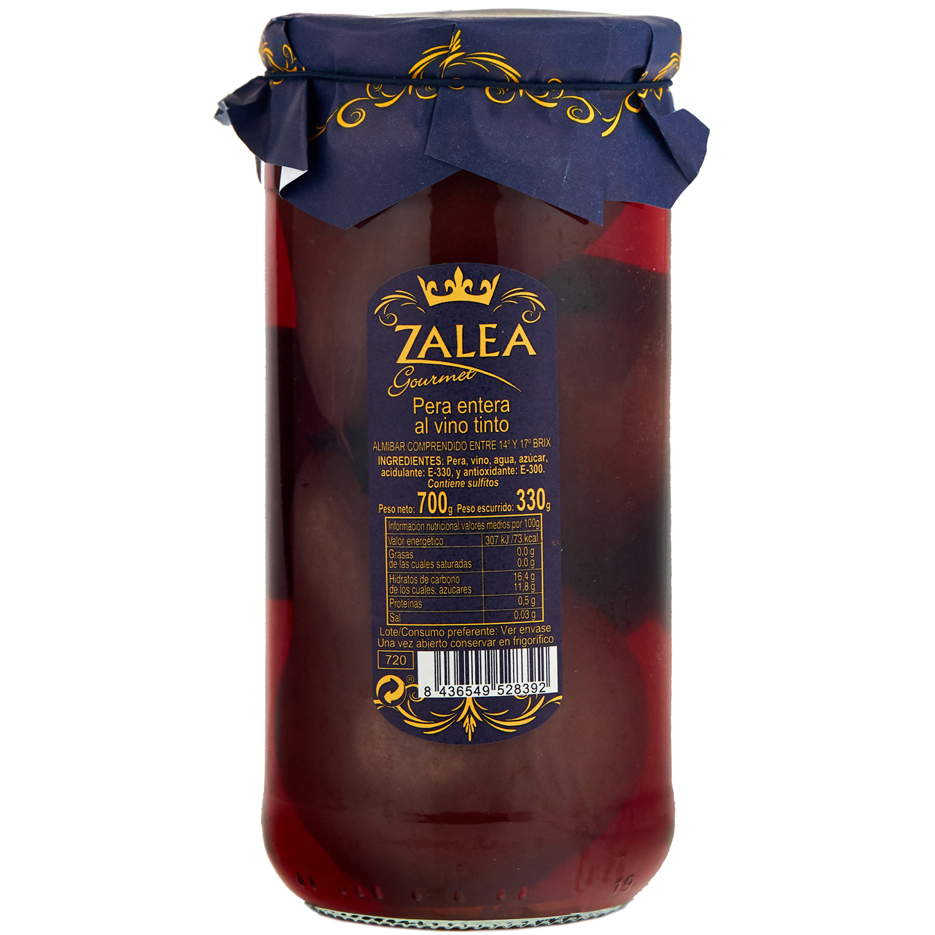Zalea Canned whole pear in red wine 700g