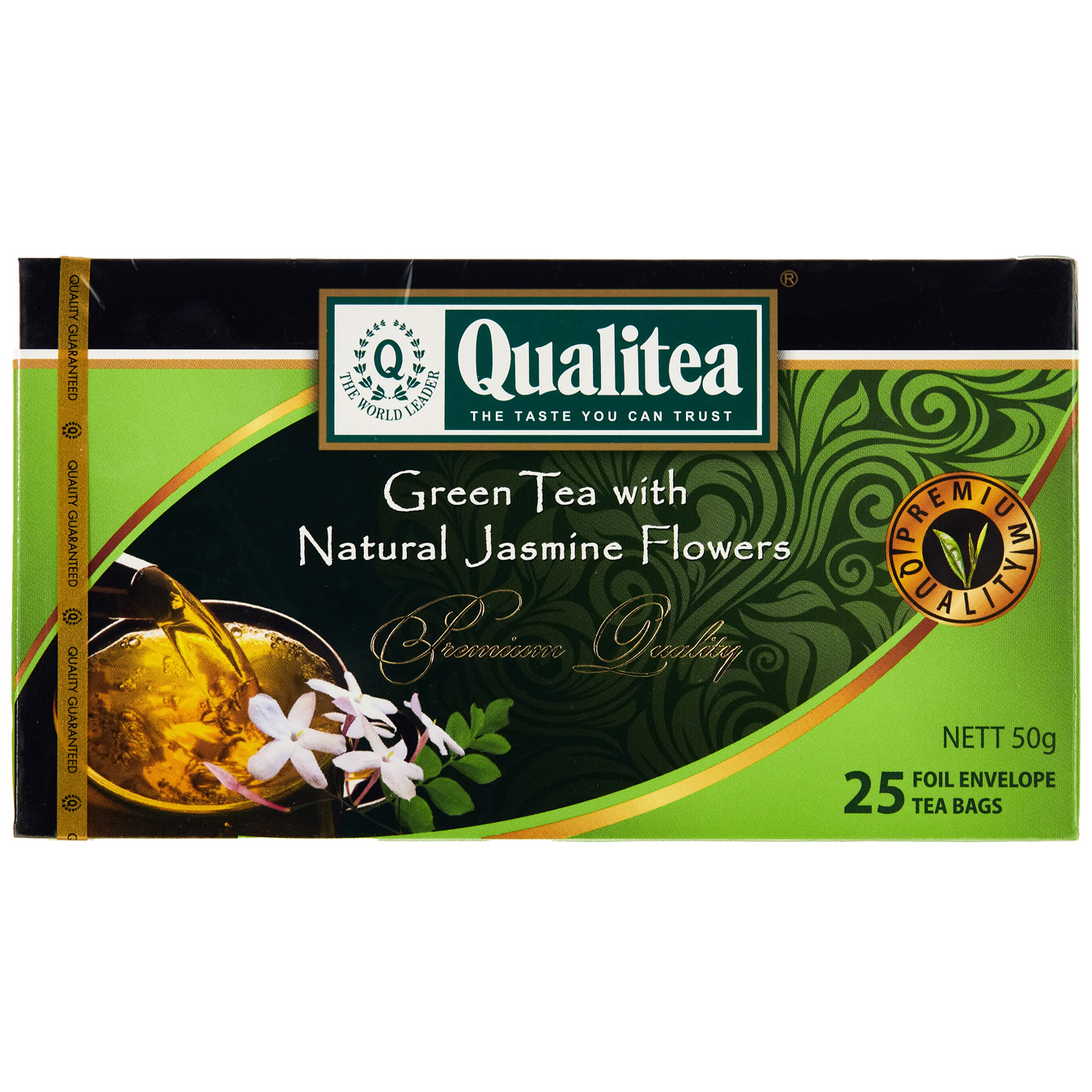 Чай зелений Qualitea з жасмином в пакетиках 25х2г
