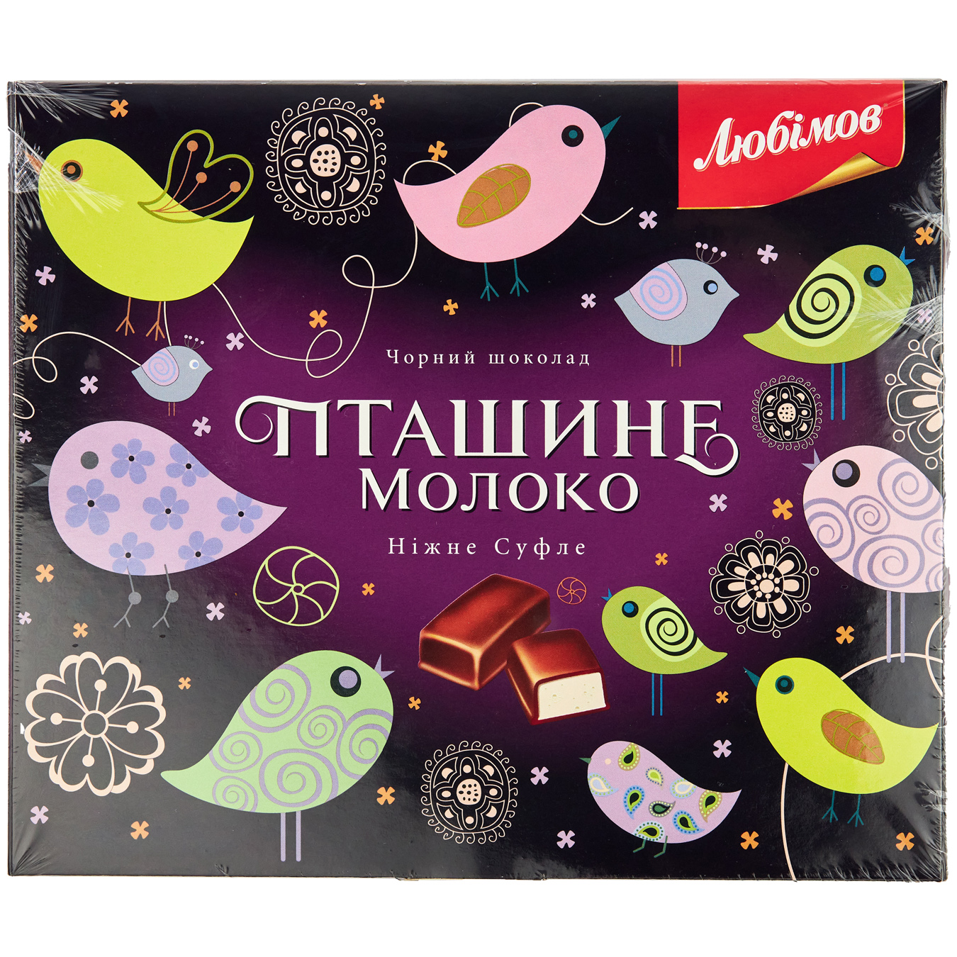 Lyubimov Bird's Milk Souffle in Dark Chocolate Candy 150g