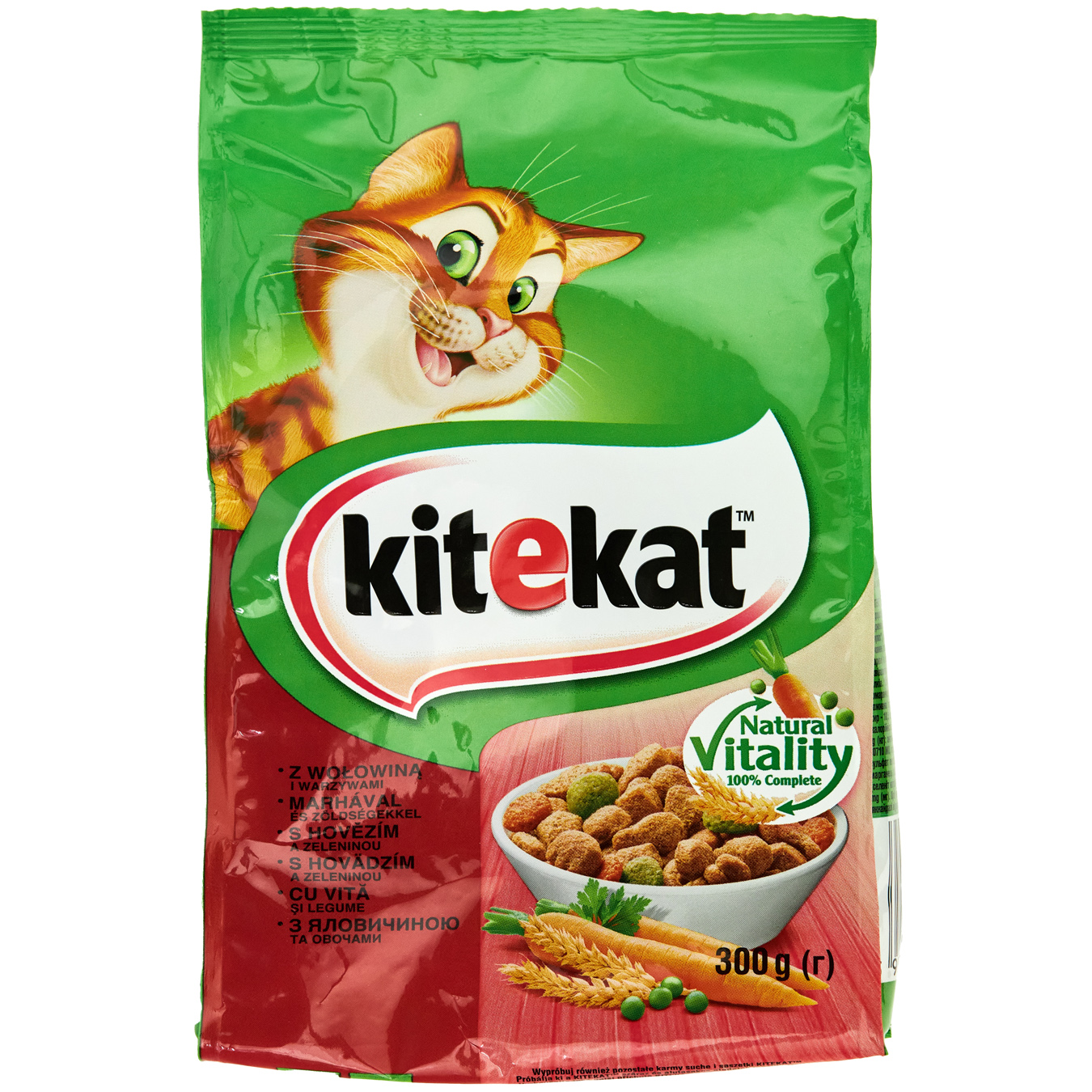 Kitekat with beef and vegetables dry cat food 300g