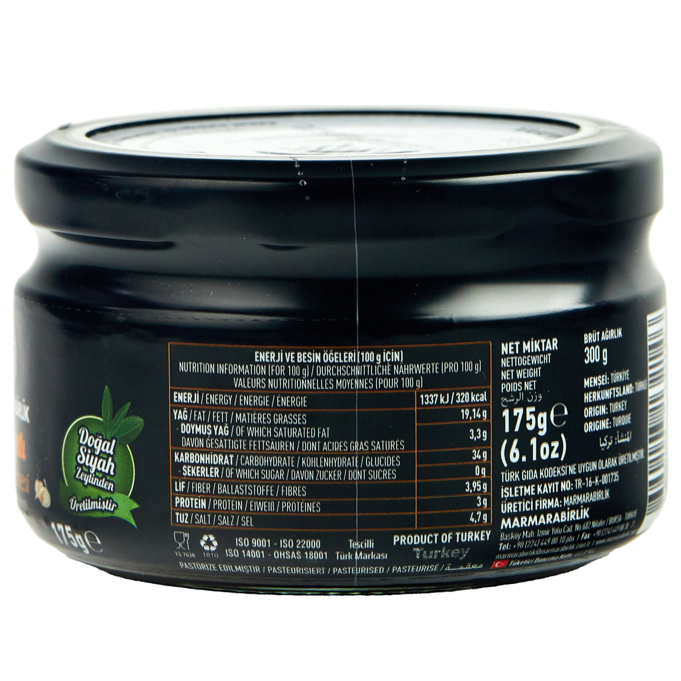 Marmarabirlik Olive Pate with Spices 175g 2