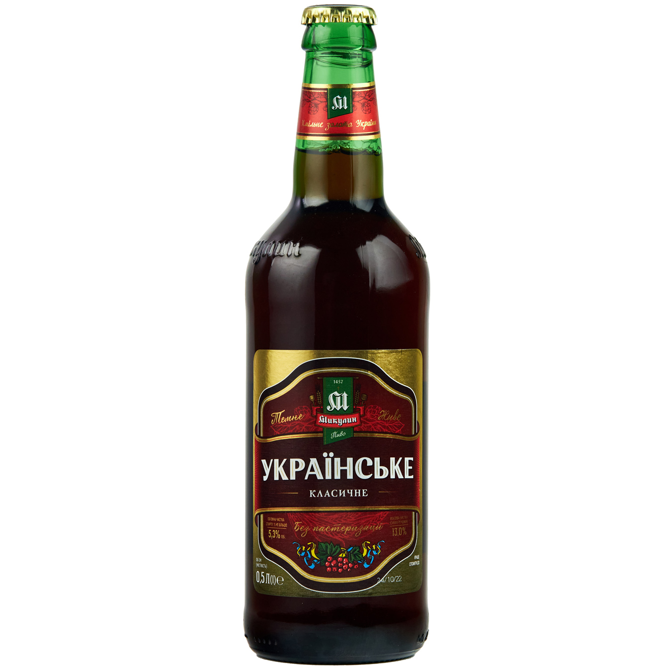 Пиво темное Микулин Украинское 4,3% 0,5л
