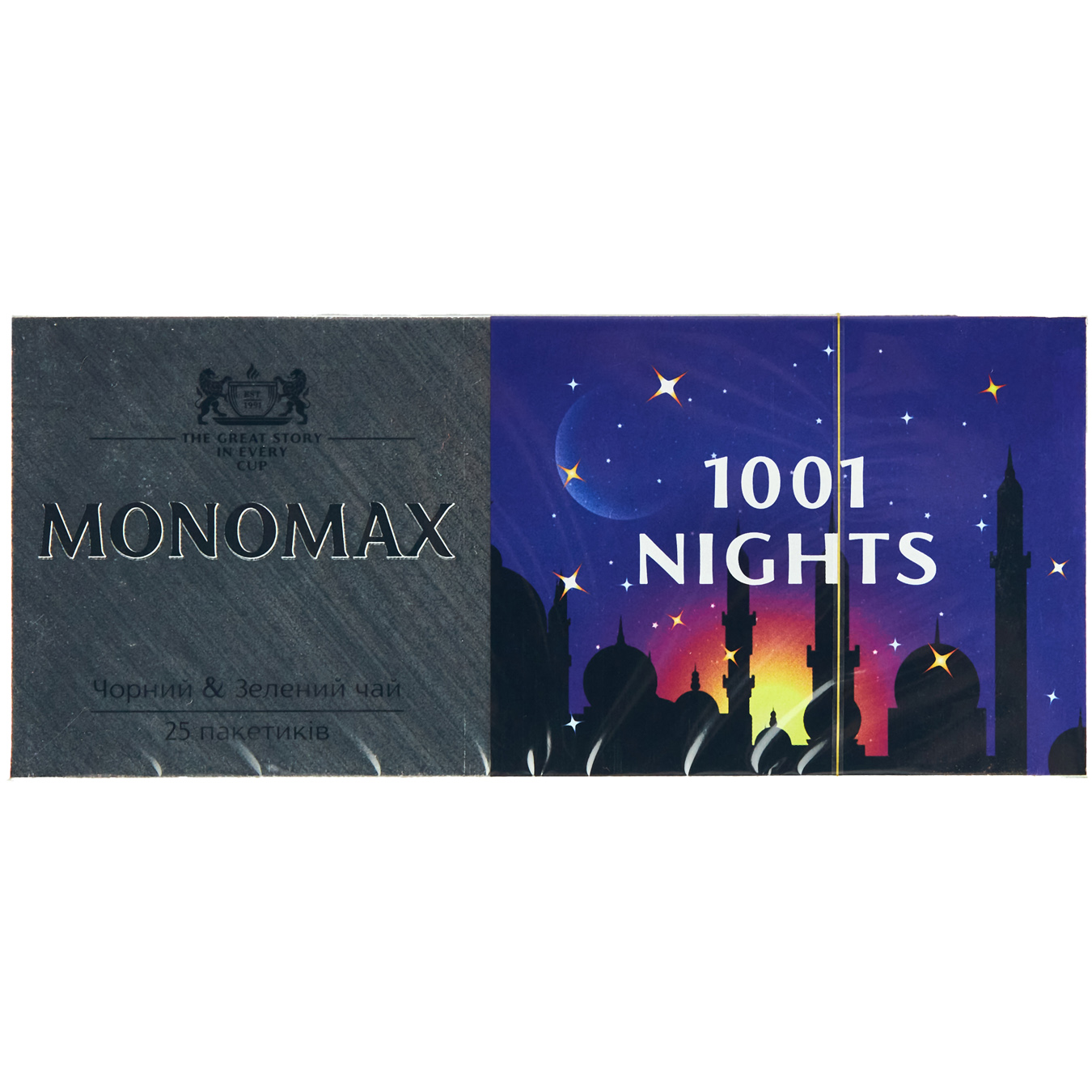 Black and green tea Monomakh 1001 night 375g packaged