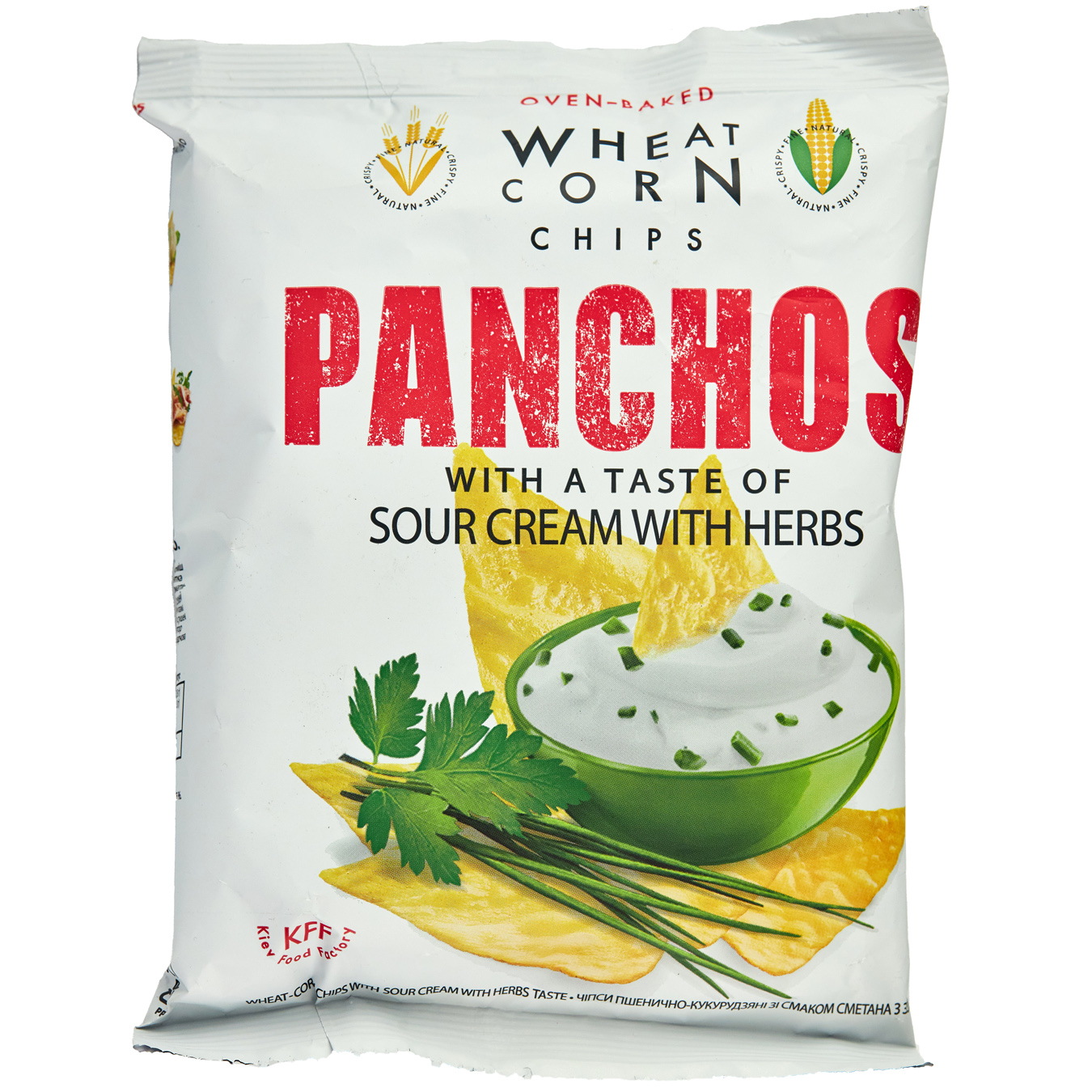 Panchos chips with the taste of Sour cream with greens 82g