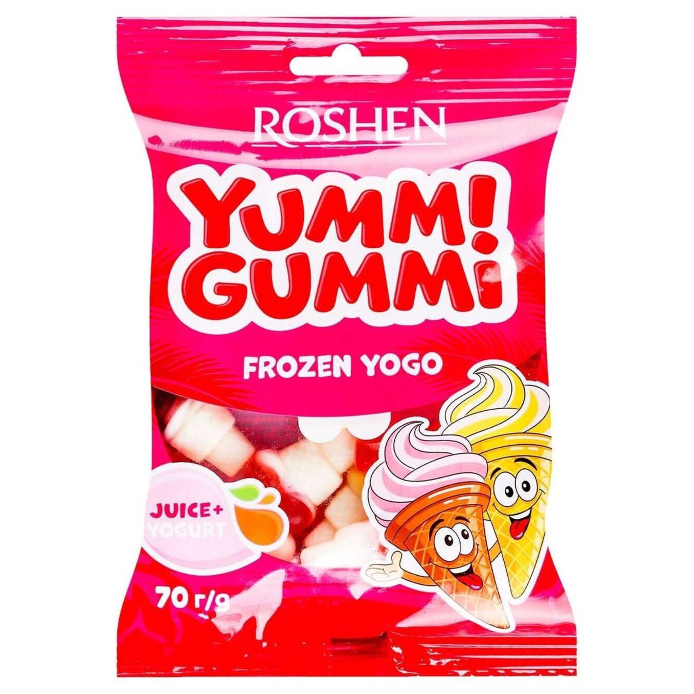Цукерки желейні Roshen Yummi Gummi Frozen Yogo 70г