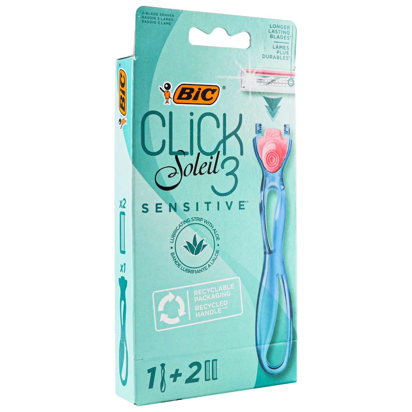 Бритва BIC для гоління жіноча зі змінними касетами Click Soleil 3 2шт 2