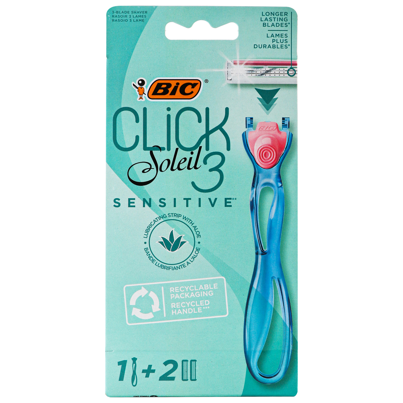 Бритва BIC для бритья женская со сменными кассетами Click Soleil 3 2шт