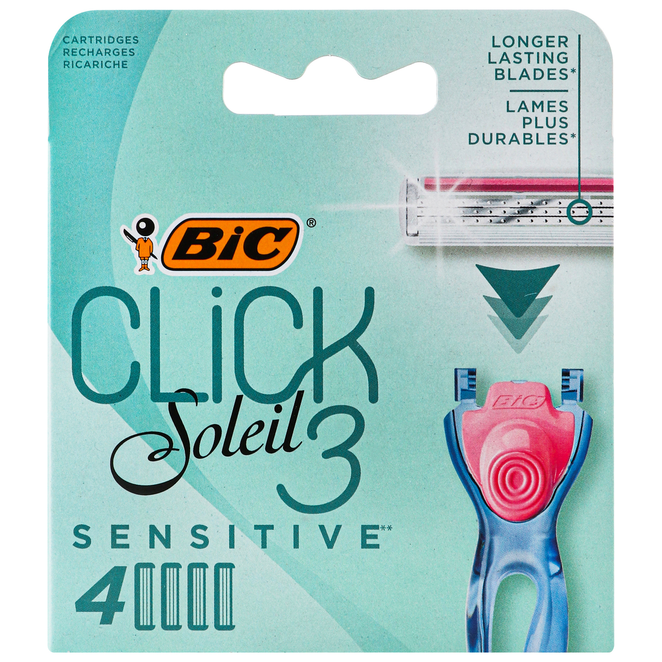 Replacement cassettes BIC Click Soleil 3 for women's shaving 4 pcs