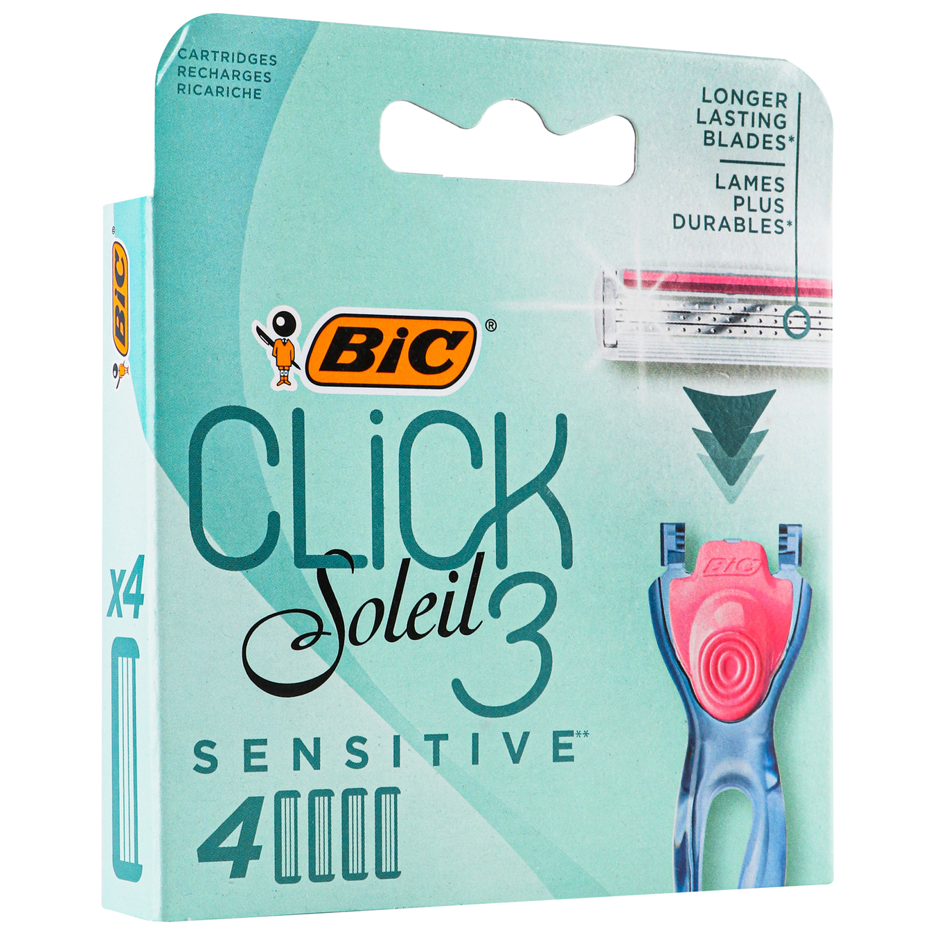 Replacement cassettes BIC Click Soleil 3 for women's shaving 4 pcs 2