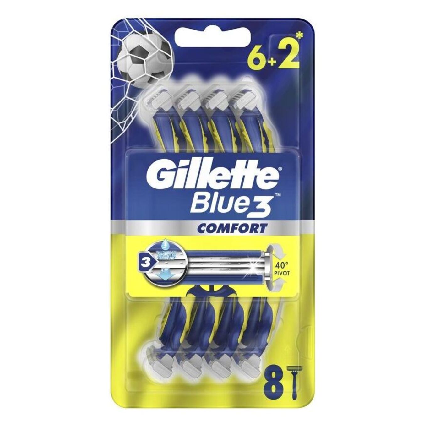 Бритвы Gillette Blue3 одноразовые 6+2шт