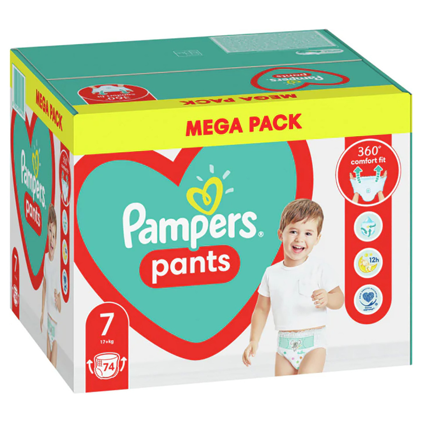 Подгузники-трусики детские одноразовые Pampers Pants Giant Plus 17+кг Мега Упаковка 74шт 2