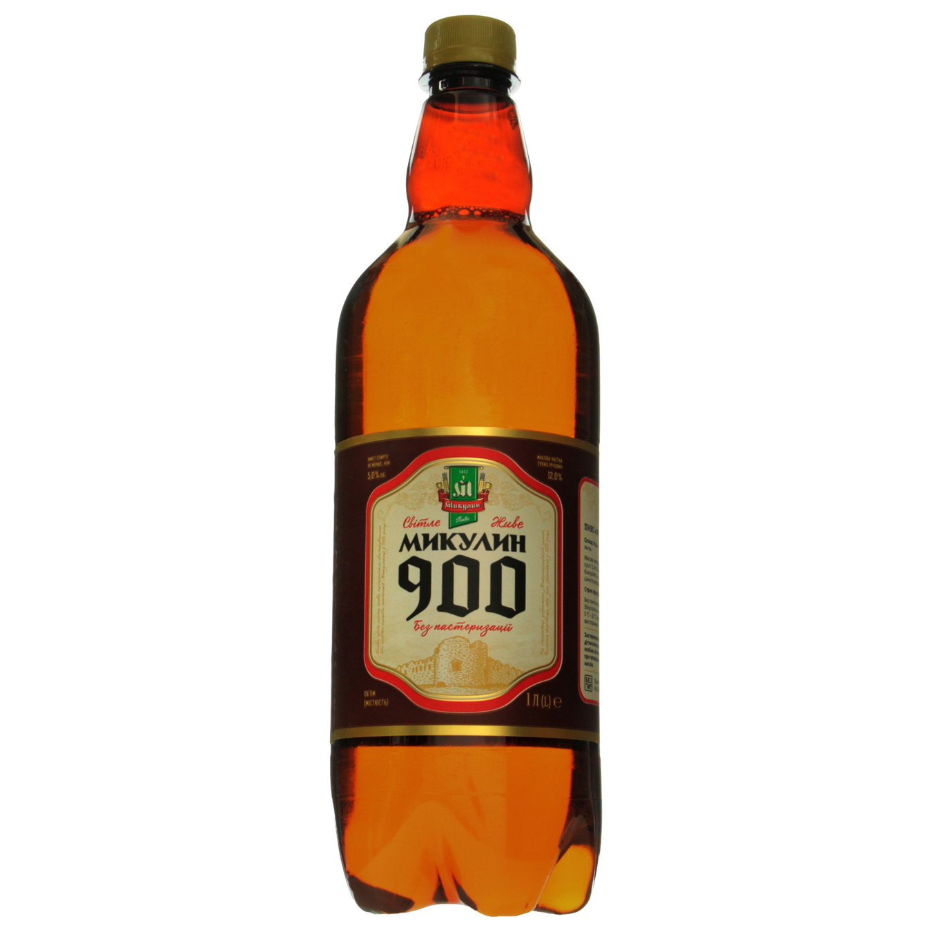 Пиво Микулинецкое Микулин 900 светлое 5% 1л 2