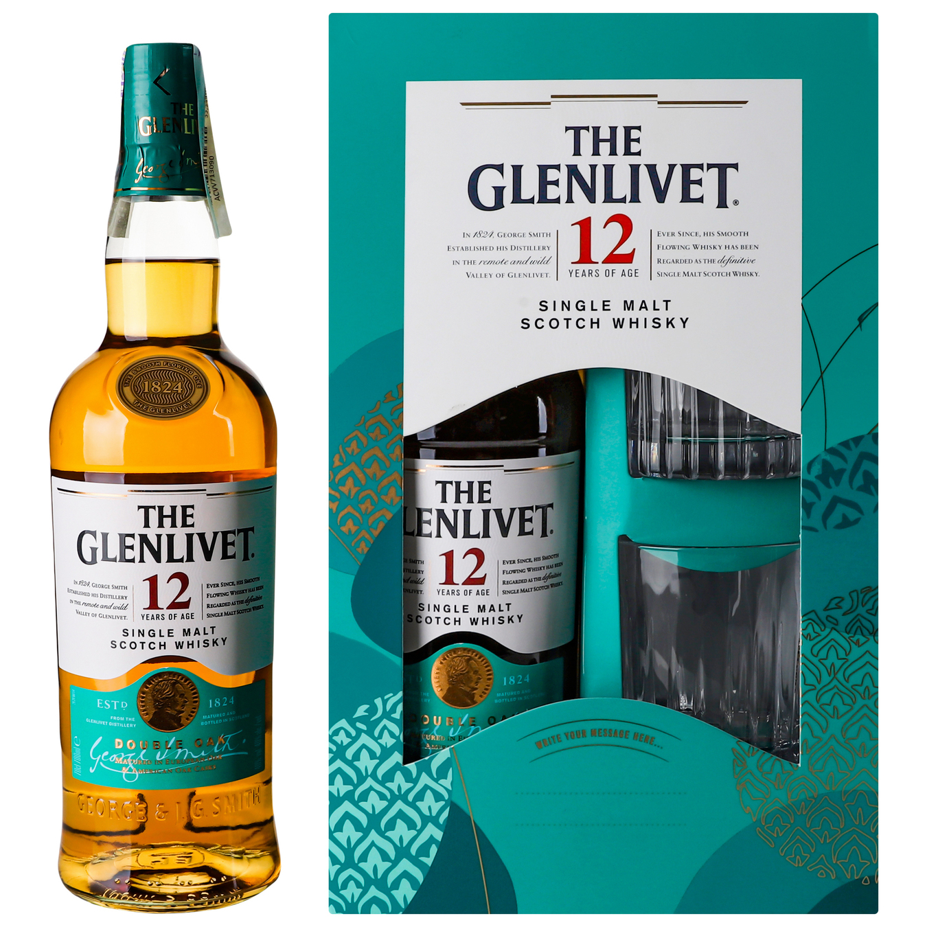 Набор Glenlivet виски 12YO 40% 0.7л+2 стакана 1шт 4