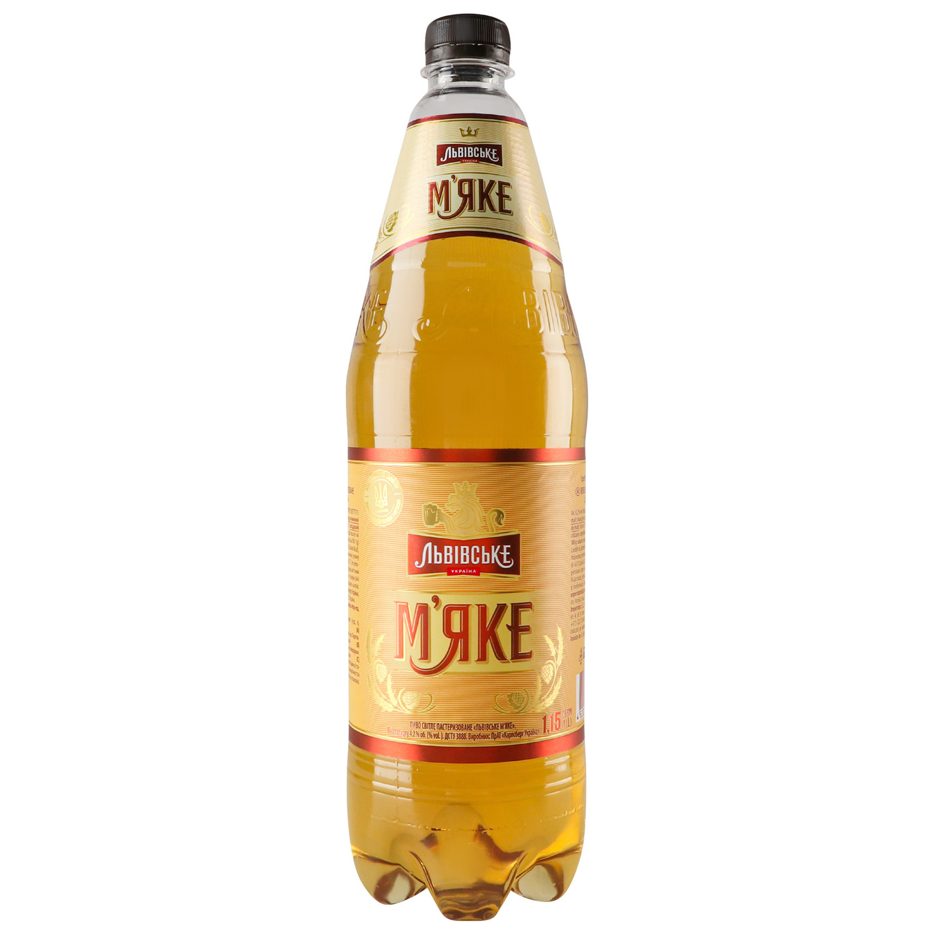 Пиво Львовское Мягкое пастеризованное светлое 4.2% 1.15л