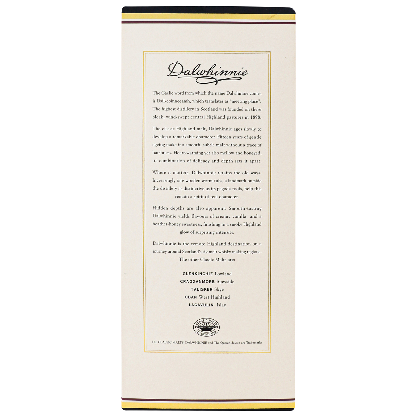 Dalwhinnie Whiskey 15 years old box 0,43 0.7 l 3