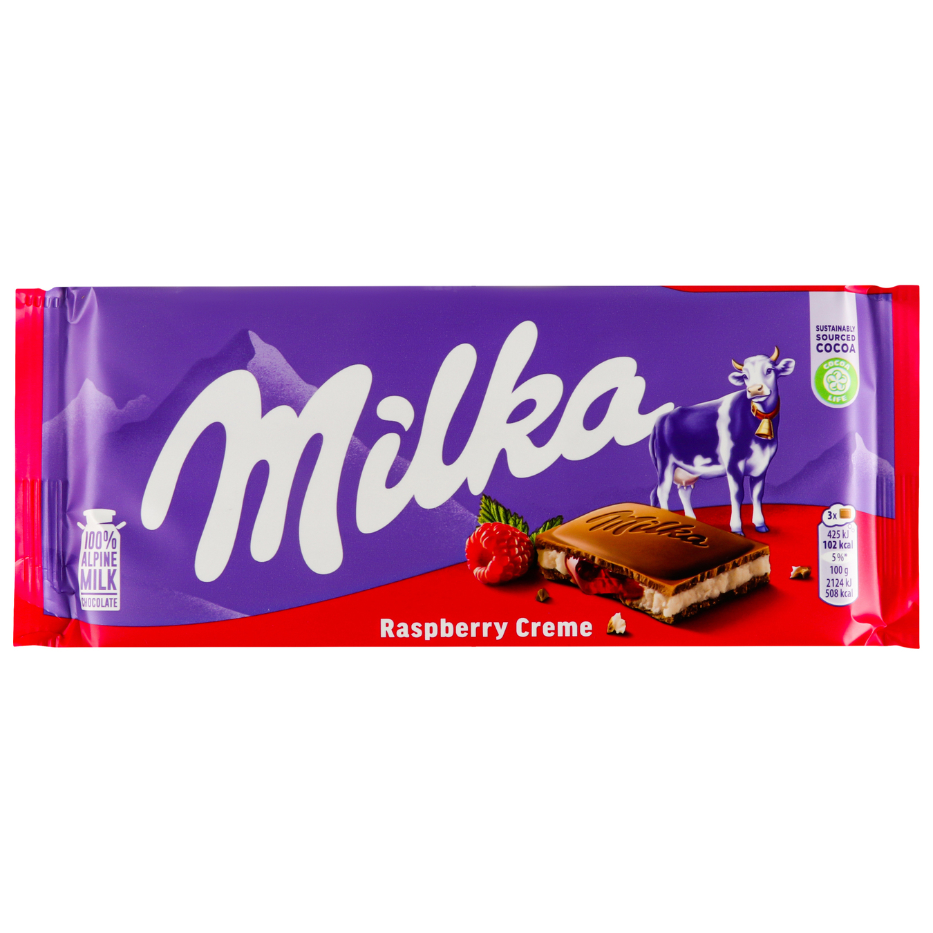 Шоколад Milka Raspberry Creme молочный 100г