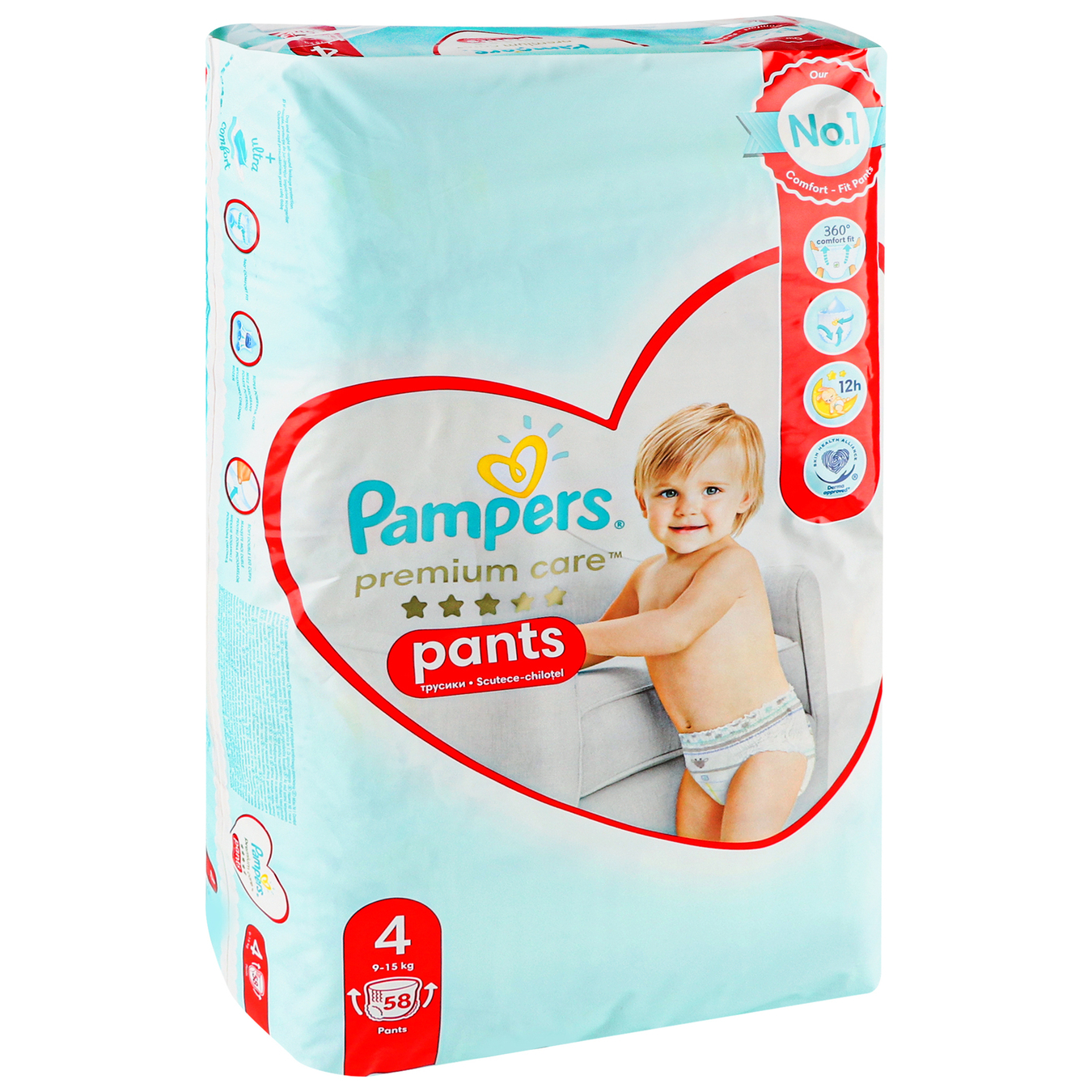 Трусики-підгузники Pampers Premium Care 4 9-15кг дитячі 58шт 5