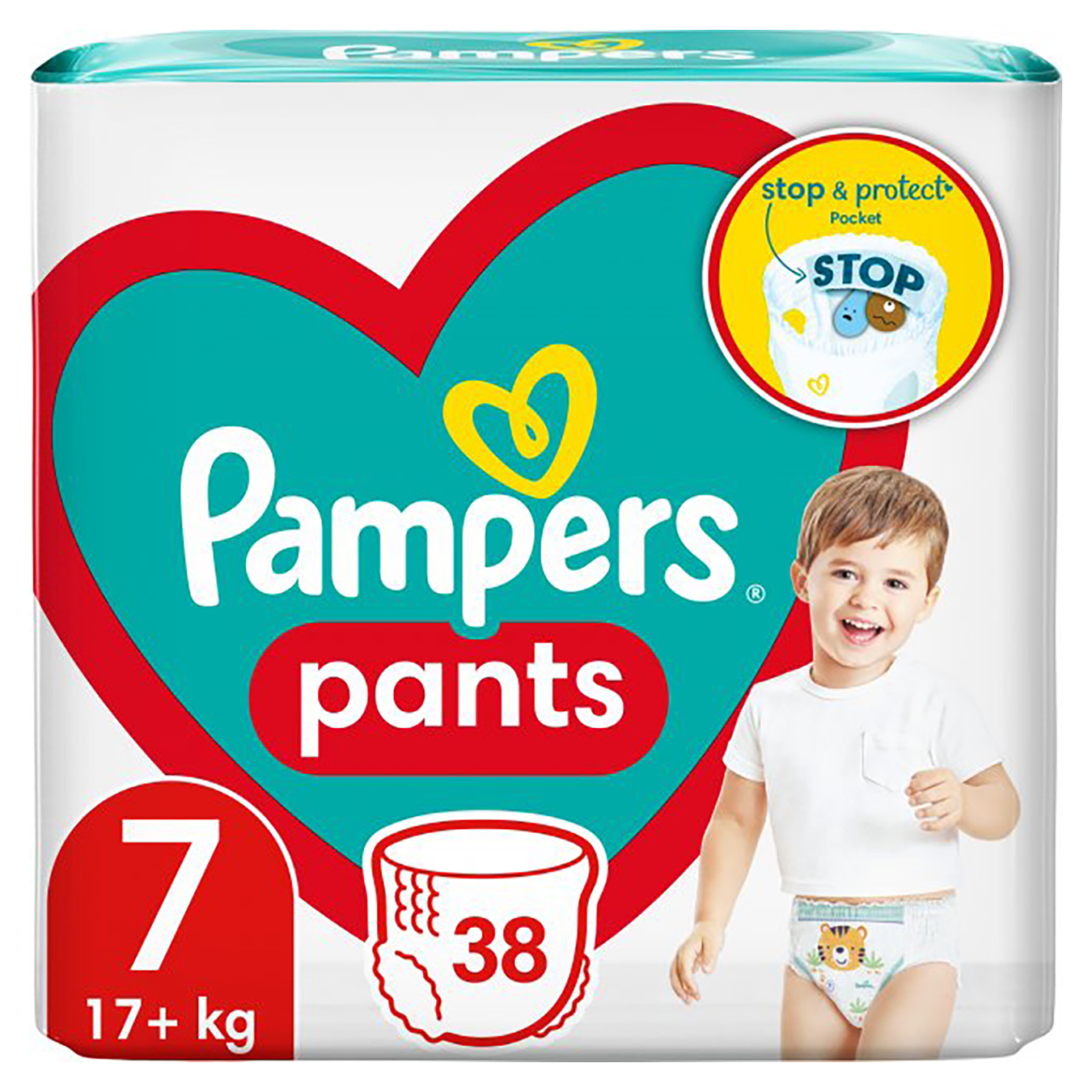 Подгузники-трусики Pampers Джамбо детские одноразовые Pants Giant Plus 17+ кг 38шт