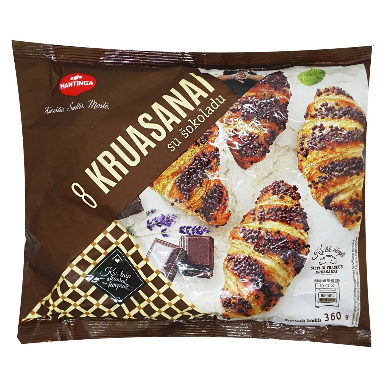Mantinga croissants with chocolate 8 pcs. 360g