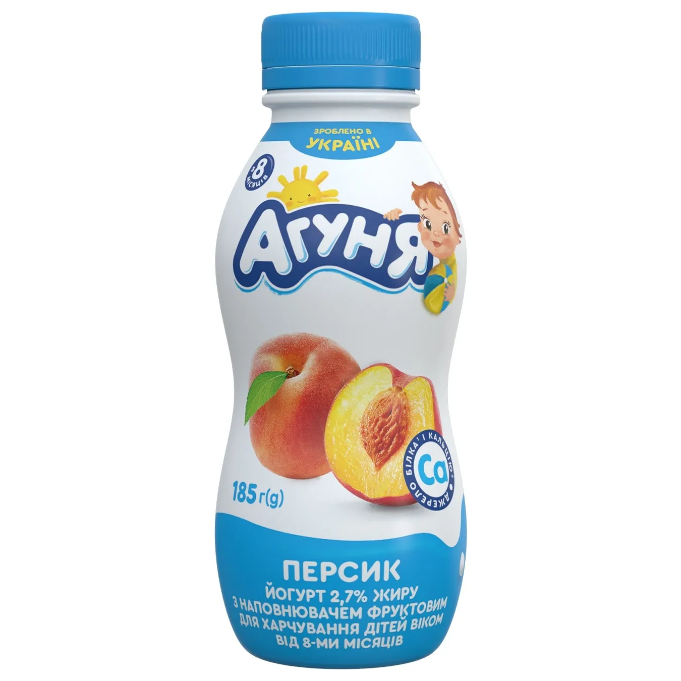 Йогурт питний Агуня персик 2,7% 185г