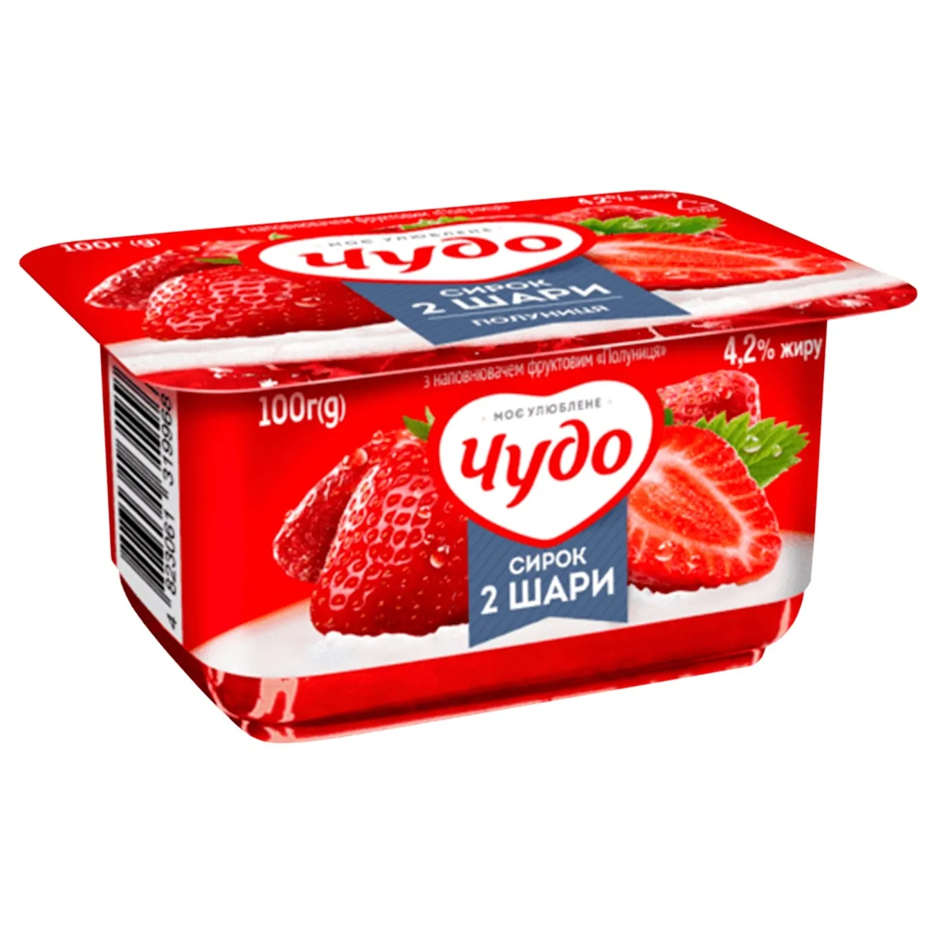 Whipped cottage cheese Chudo Strawberry 4,2% 100g