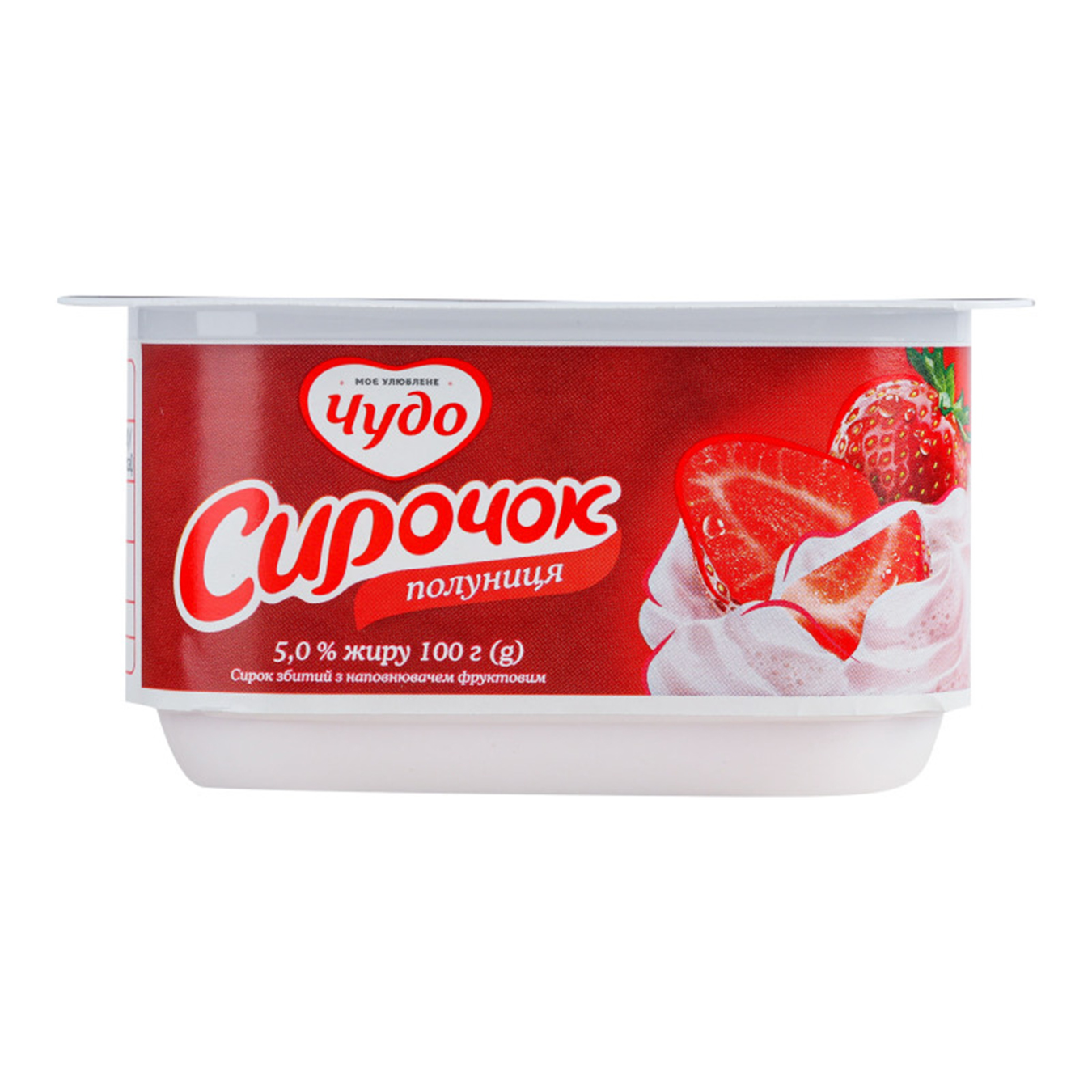 Chudo Whipped Cottage Cheese Strawberry 5% 100g