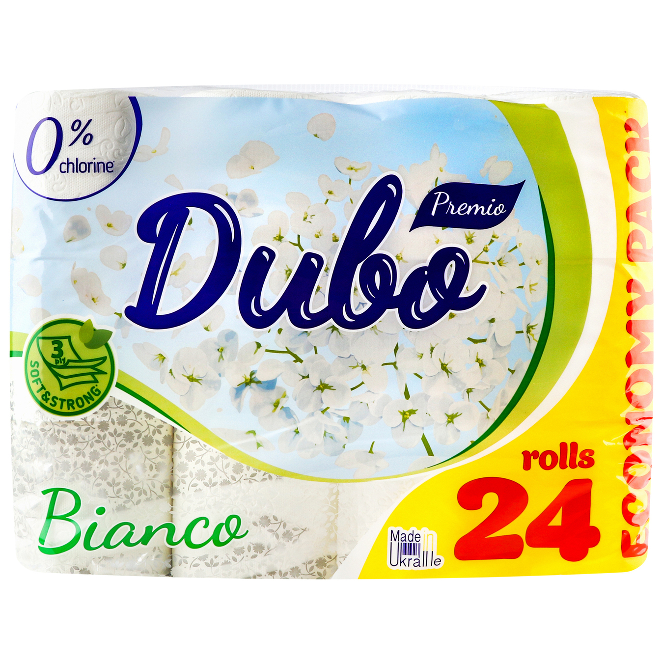 Toilet paper Divo cellulose 3-layer Premio white Bianco 24 pcs