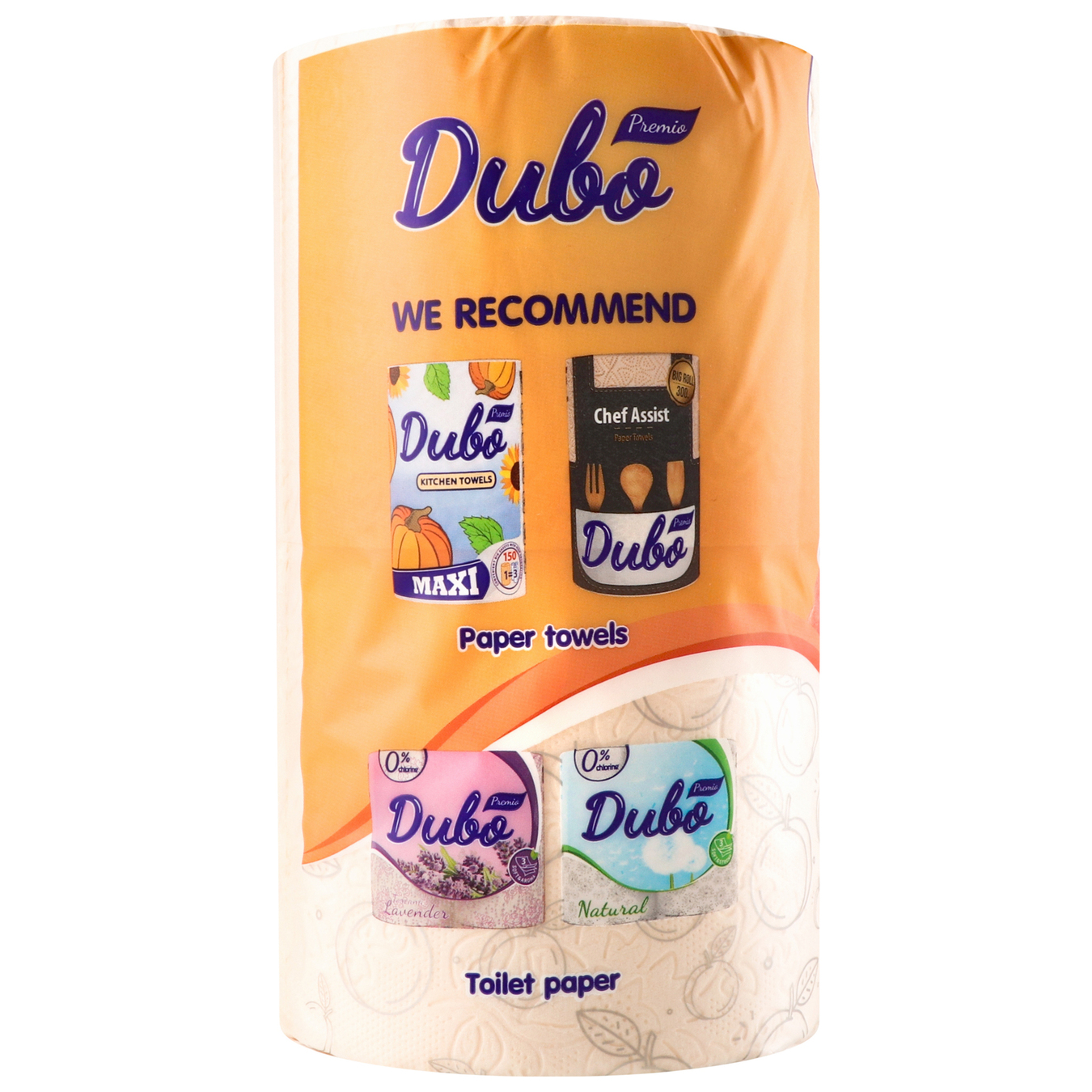 Папір туалетний Диво Premio целюлозний 3-шаровий персиковий 4рул 3