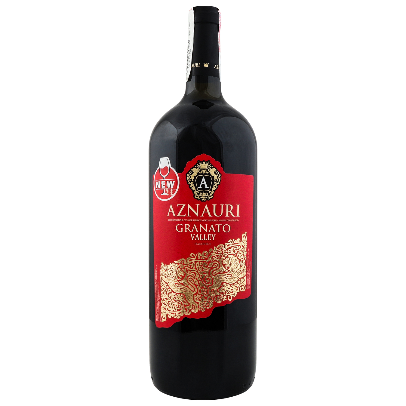 Aznauri Granato Valley red semi-sweet wine 13% 1.5 l