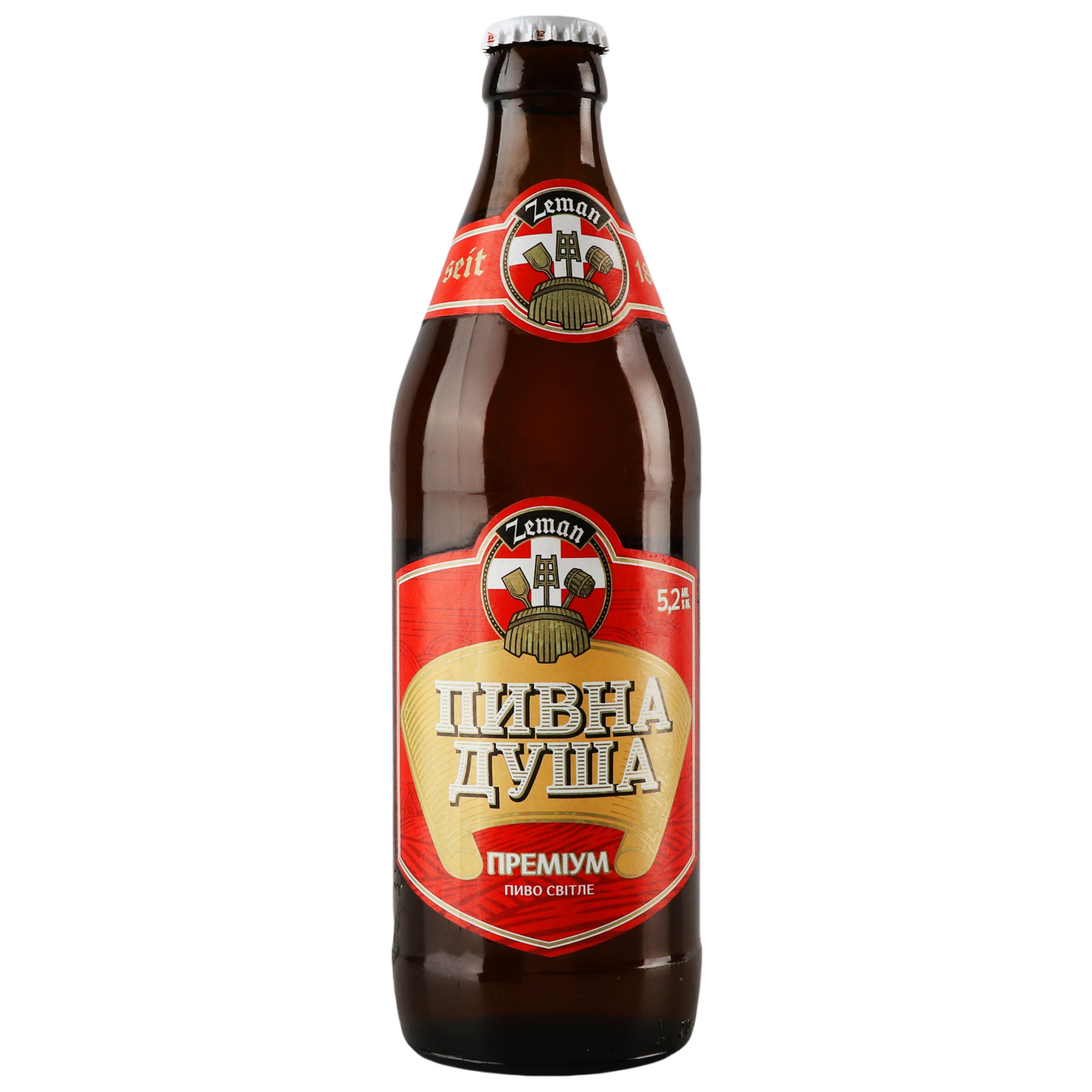Пиво светлое Земан Пивная душа Премиум 5,2% 0,5л