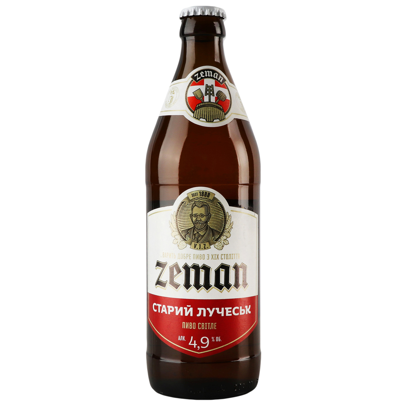 Пиво светлое Земан Старый Луческ 4,9% 0,5л