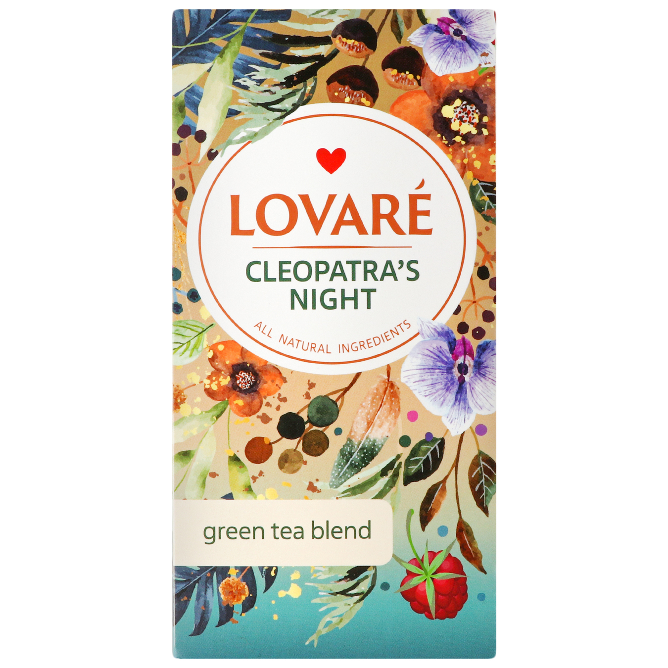 Чай зелений Lovare Ніч Клеопатри листовий з ягодами та фруктами 24шт*2г