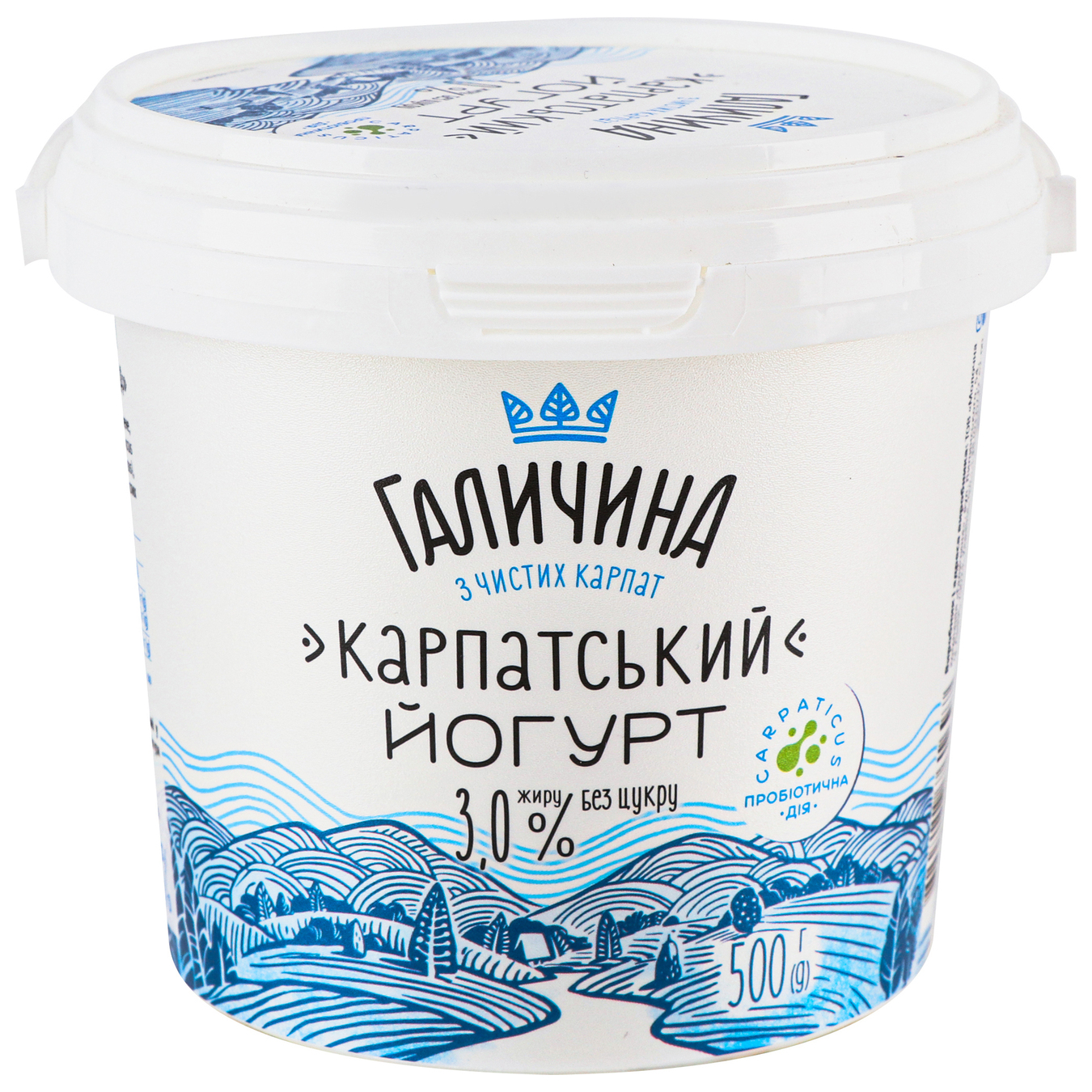 Yogurt Galychyna Carpathian sugar-free 3% 500g 2